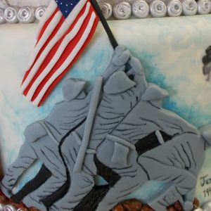Fondant relief of Iwo Jima
