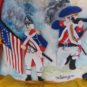 Continental soldiers in fondant relief