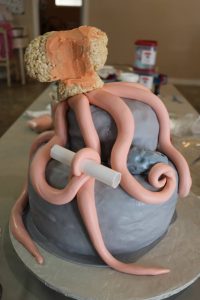 Octopus Cake building the body